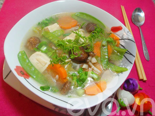 Canh nấm chay thanh nhẹ ngày đầu tháng - 8