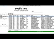 In nhanh nhiều phiếu thu học phí trên Excel