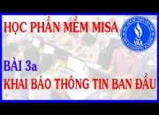 Hướng dẫn học phần mềm MiSa Full – Bài 3a: Khai báo thông tin ban đầu