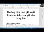 Hướng dẫn tính giá xuất kho và cách xem giá vốn hàng bán trên MISASME.NET2017