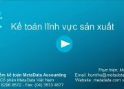 Phần mềm kế toán Metadata Accounting – Lĩnh vực sản xuất